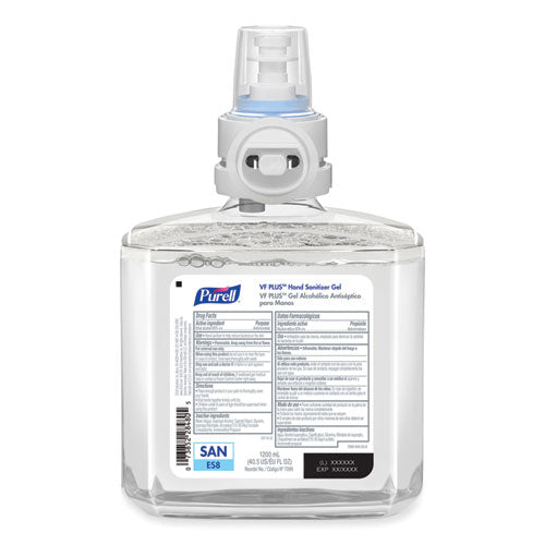 Image of PURELL® 7099-02 Vf Plus Hand Sanitizer Gel, 1,200 Ml Refill Bottle, Fragrance-Free, For Es8 Dispensers, 2/Carton