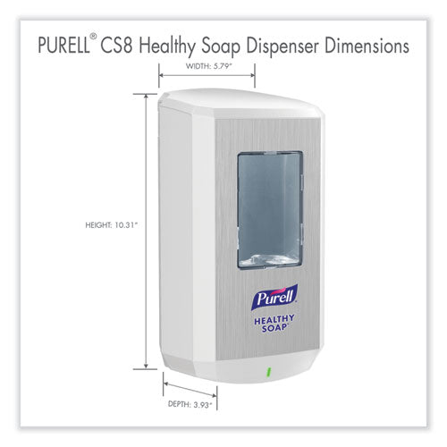 Image of PURELL® 7830-01 Cs8 Soap Dispenser, 1,200 Ml, 5.79 X 3.93 X 10.31, White
