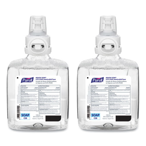Image of PURELL® 7878-02 Healthcare HEALTHY SOAP 0.5% PCMX Antimicrobial Foam Refill, For CS8 Dispensers, Light Floral Scent, 1,200 mL, 2/Carton