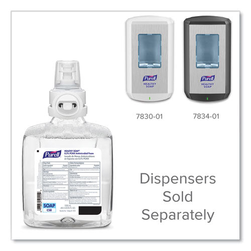 Image of PURELL® 7878-02 Healthcare HEALTHY SOAP 0.5% PCMX Antimicrobial Foam Refill, For CS8 Dispensers, Light Floral Scent, 1,200 mL, 2/Carton