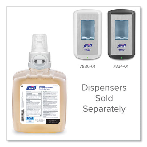 Image of PURELL® 7881-02 Healthy Soap 2.0% CHG Antimicrobial Foam Refill for CS8 Dispensers, Fragrance-Free, 1,200 mL, 2/Carton