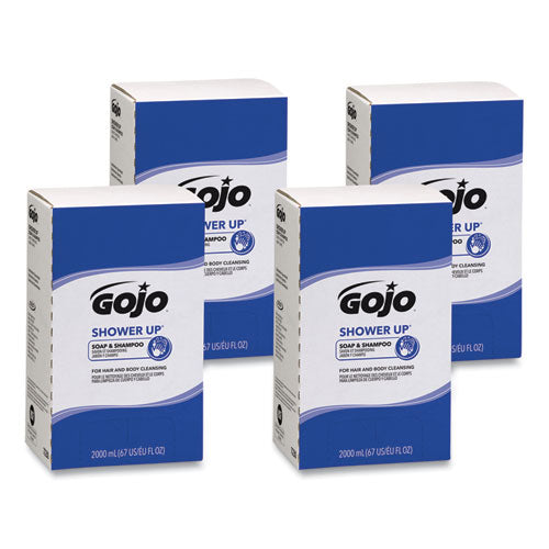 Image of GOJO® 7230-04 SHOWER UP Soap and Shampoo, Pleasant Scent, 2,000 mL, 4/Carton