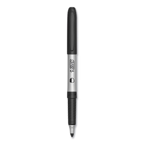 Image of BIC® GAPM11-BLK PrevaGuard Permanent Marker, Fine Bullet Tip, Black, 12/Pack
