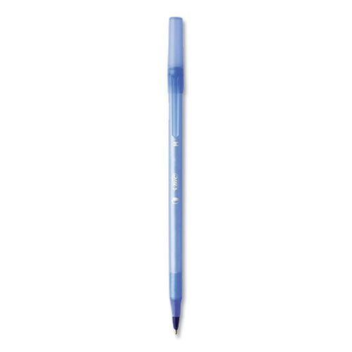 Image of BIC® GSAM60-BLU PrevaGuard Round Stic Ballpoint Pen, Stick, Medium 1 mm, Blue Ink, Translucent Blue Barrel, 60/Pack