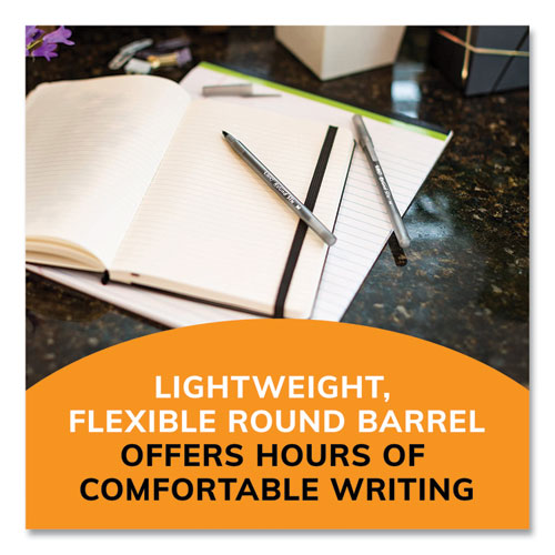 Image of BIC® GSM144AZ-BLK Round Stic Xtra Life Ballpoint Pen, Stick, Medium 1 mm, Black Ink, Translucent Black Barrel, 144/Pack