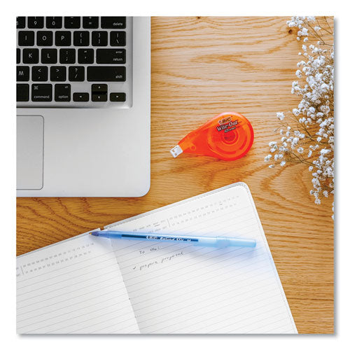 Image of BIC® GSM144AZ-BLU Round Stic Xtra Life Ballpoint Pen, Stick, Medium 1 mm, Blue Ink, Translucent Blue Barrel, 144/Pack