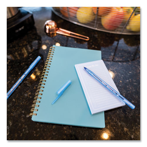 Image of BIC® GSM144AZ-BLU Round Stic Xtra Life Ballpoint Pen, Stick, Medium 1 mm, Blue Ink, Translucent Blue Barrel, 144/Pack