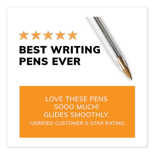 Image of BIC® MS144E-BLU Cristal Xtra Smooth Ballpoint Pen, Stick, Medium 1 mm, Blue Ink, Clear Barrel, 144/Pack