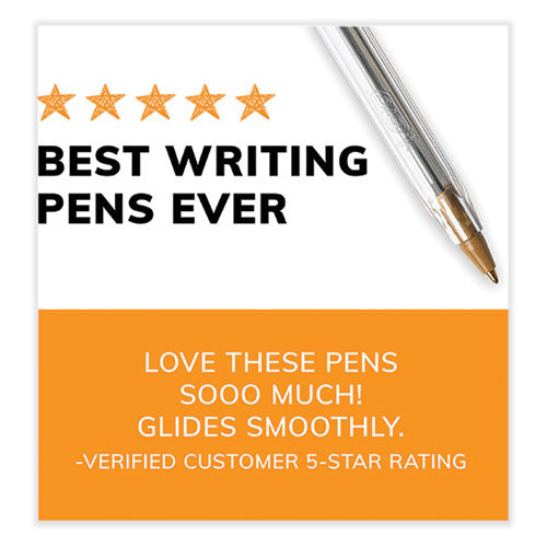 Image of BIC® MS500E-BLU Cristal Xtra Smooth Ballpoint Pen, Stick, Medium 1 mm, Blue Ink, Clear Barrel, 500/Pack