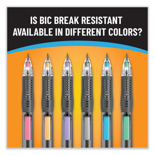 Image of BIC® MV7PRP2-BLK Break-Resistant Mechanical Pencils with Erasers, 0.7 mm, HB (#2), Black Lead, Assorted Barrel Colors, 2/Pack