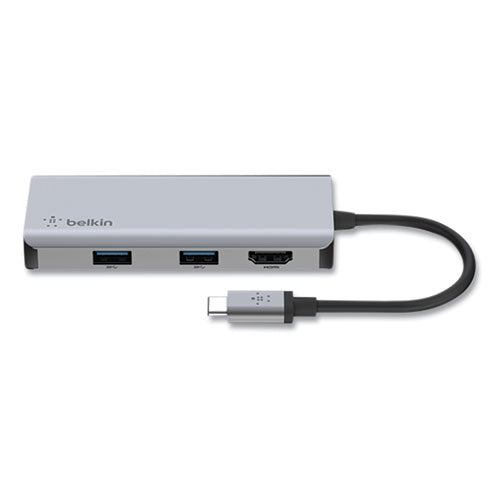 Image of Belkin® PVC002BTSGY Connect 5-in-1 Multiport Adapter Hub, Gray