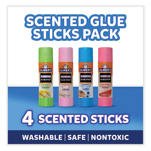 Image of Elmer's® 2142958 Scented Glue Sticks, 0.21 Oz, Dries In Assorted Colors, 4 Scents