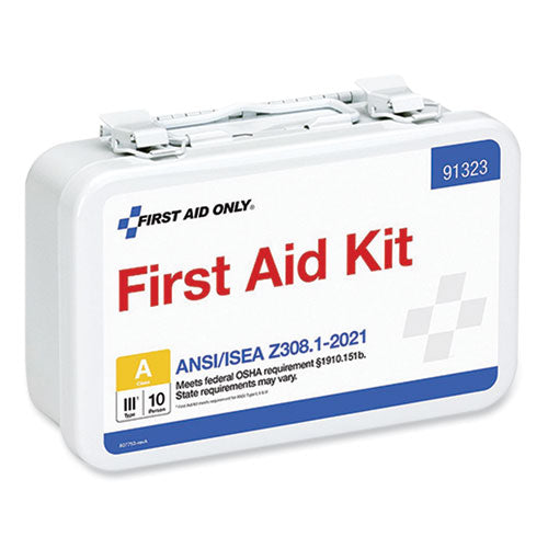 Image of First Aid Only 91323 ANSI 2021 First Aid Kit for 10 People, 76 Pieces, Metal Case