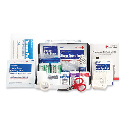 Image of First Aid Only 91323 ANSI 2021 First Aid Kit for 10 People, 76 Pieces, Metal Case