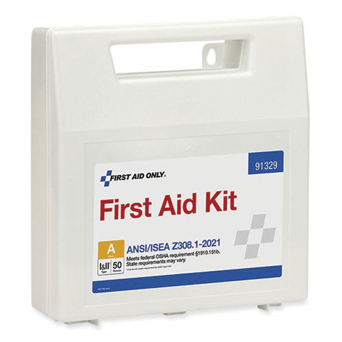 Image of First Aid Only 91329 ANSI 2021 First Aid Kit for 50 People, 184 Pieces, Plastic Case