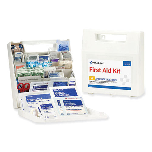 Image of First Aid Only 91329 ANSI 2021 First Aid Kit for 50 People, 184 Pieces, Plastic Case