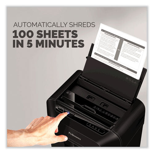 Image of Fellowes® 4704001FEL AutoMax 100MA Micro-Cut Shredder, 100 Auto/ 10 Manual Sheet Capacity