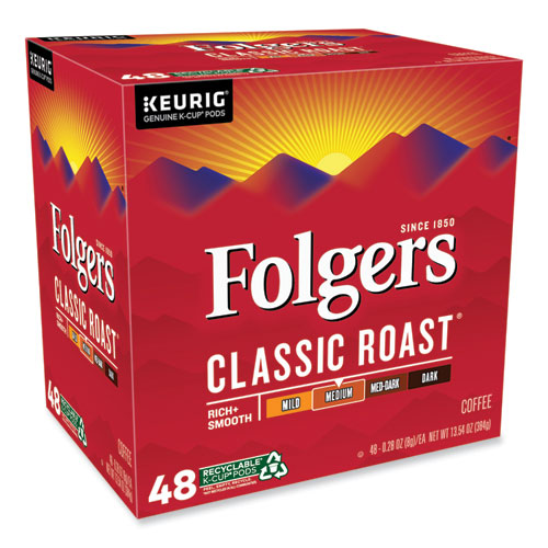 Image of Folgers® 5000368731 Gourmet Selections Classic Roast Coffee K-Cups, 48/Box