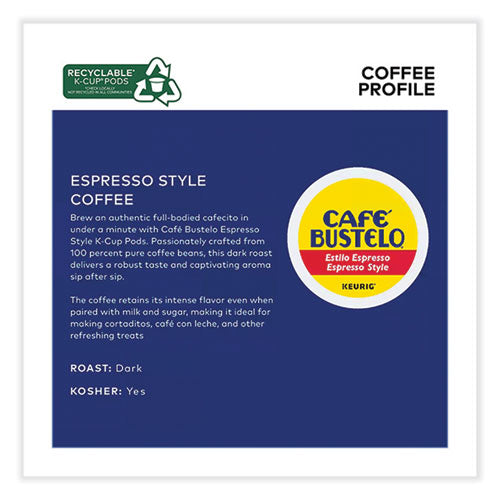 Image of Cafe Bustelo 5000363532 Espresso Style K-Cups, 48/Box