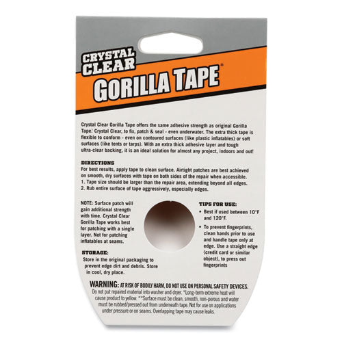 Image of Gorilla® 6027007 Crystal Clear Tape, 3" Core, 1.88" x 9 yds