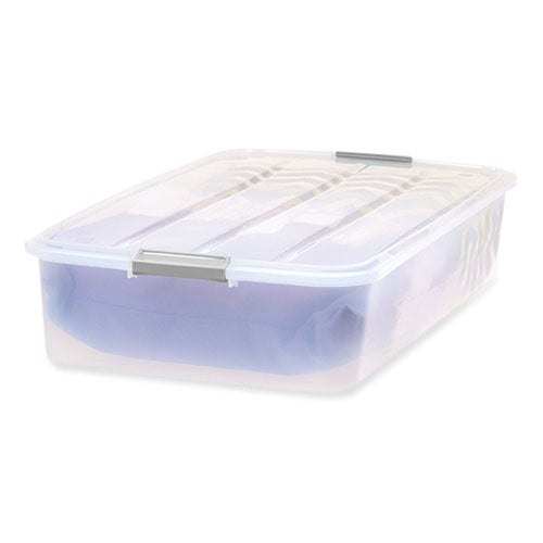 Image of Iris 50 Qt. Latch Lid Underbed Storage Box, 17.75" x 32.5" x 6.5", Clear