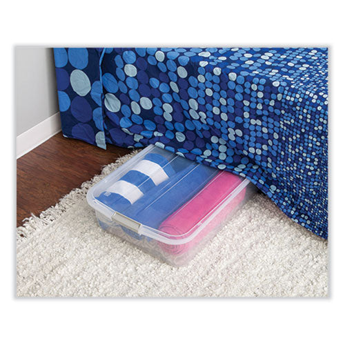 Image of Iris 50 Qt. Latch Lid Underbed Storage Box, 17.75" x 32.5" x 6.5", Clear