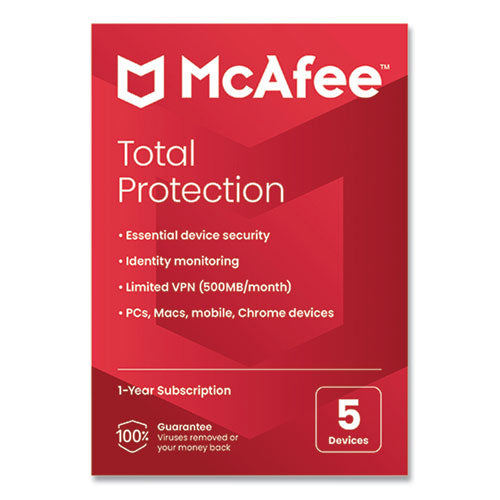 Image of McAfee® MTP21EST5RFLM Total Protection Software, For 5 Users