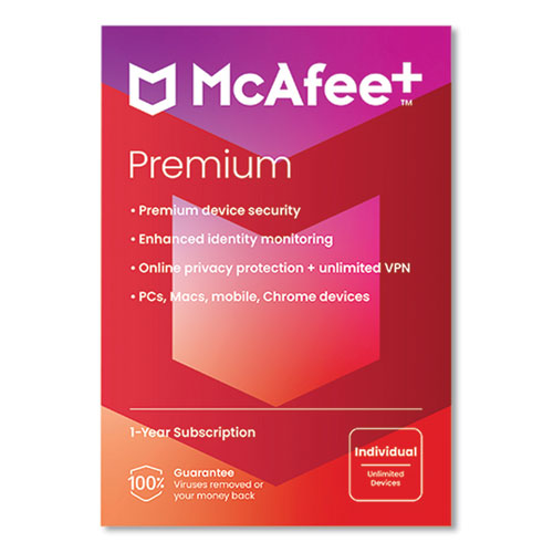 Image of McAfee® MPP21ESTURAAM Premium Individual Software, For Unlimited Users