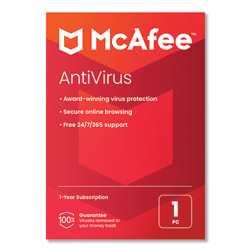Image of McAfee® MAB21EST1RAAM AntiVirus Software, For 1 User