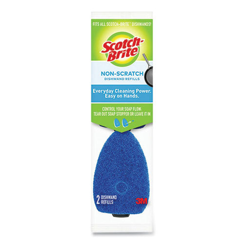 Image of Scotch-Brite® 483-12 Non-Scratch Dishwand Refills, Blue, 2/Pack