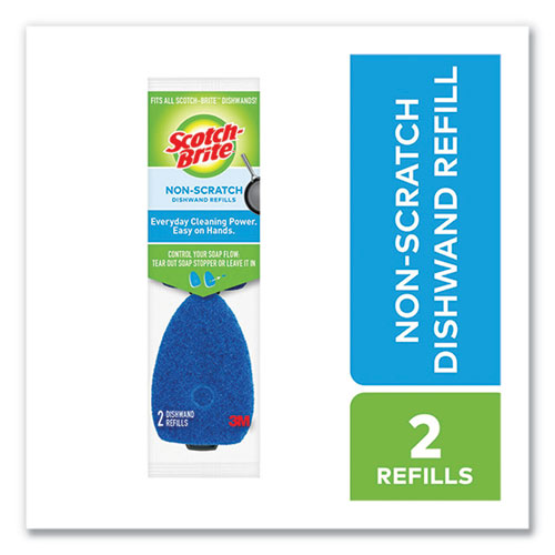 Image of Scotch-Brite® 483-12 Non-Scratch Dishwand Refills, Blue, 2/Pack