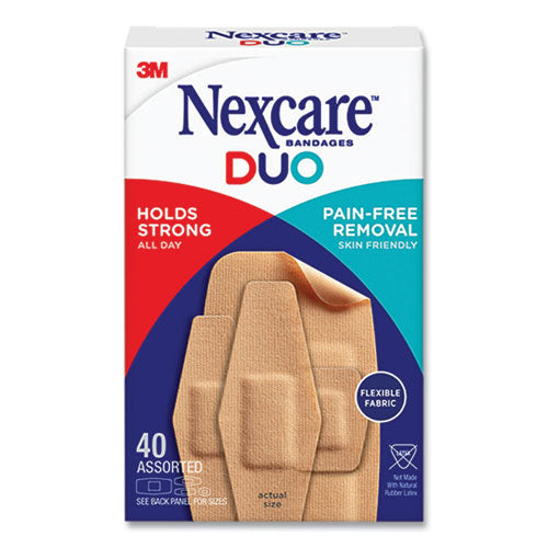 Image of 3M Nexcare DSA-40 DUO Bandages, Plastic, Assorted Sizes, 40/Pack