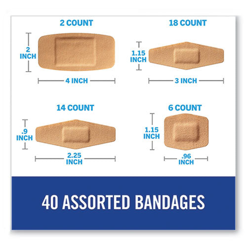 Image of 3M Nexcare DSA-40 DUO Bandages, Plastic, Assorted Sizes, 40/Pack