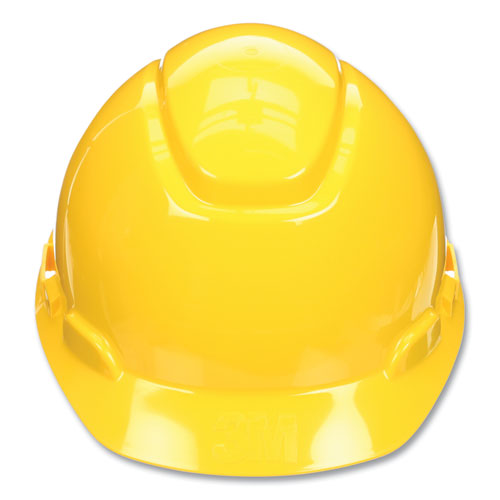 Image of 3M H-702SFR-UV H-700 Series SecureFit Hard Hat with UVicator, Front Brim, 4-Point Pressure Diffusion Ratchet, One Size Fits Most, Yellow