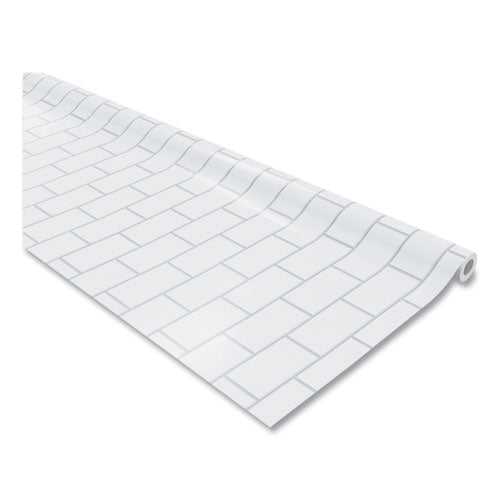 Image of PaconÂ® Fadeless Paper Roll, 50 lb Bond Weight, 48 x 50 ft, White Subway Tile