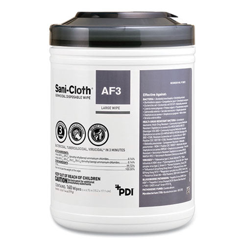 Image of Sani Professional® P72584 Sani-Cloth AF3 Germicidal Disposable Wipes, Extra-Large, 1-Ply, 7.5" x 15", Unscented, White, 75/Pack