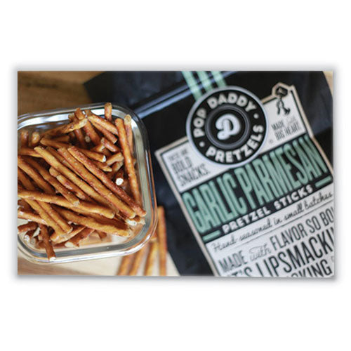 Image of Pop Daddy OPD00557 Garlic Parmesan Pretzel Sticks, 3 oz Bag, 15/Carton