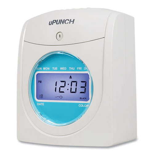 Image of uPunch SB1200 Digital Auto-Align Punch Time Clock Bundle, Digital Display, White