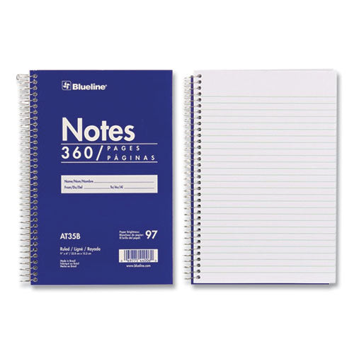 Image of Blueline® AT35B Steno Notes Notebook, Gregg Rule, Blue/White Cover, (180) 9 x 6 Sheets