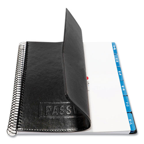Image of RE-Focus The Creative Office EXPWBOOKBLK Executive Format Password Log Book, User-Name/Password Format, Black Cover, (72) 10 x 7.6 Sheets