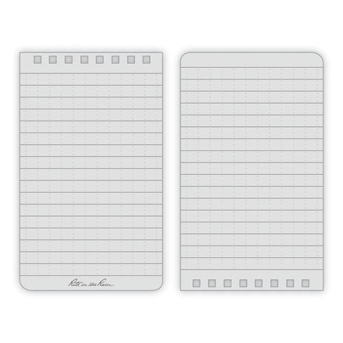 Image of Rite in the Rain® 746 All-Weather Wire-O Notepad, Black Cover, Universal: Narrow Rule and Quadrille Rule (4 sq/in), (50) White 4 x 6 Sheets