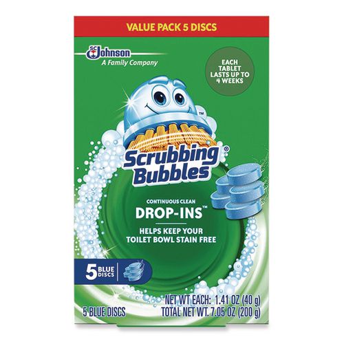 Image of Scrubbing Bubbles® 368412 Drop-Ins Toilet Cleaning Tablets, 1.41 oz Tablets, 5/Pack