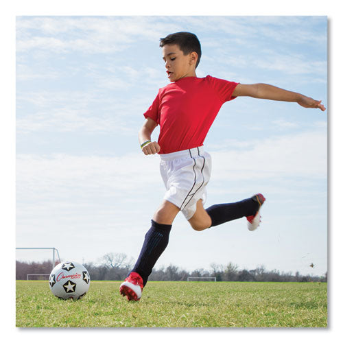 Image of Champion Sports SRB3 Rubber Sports Ball, Soccer, No. 3 Size, White/Black
