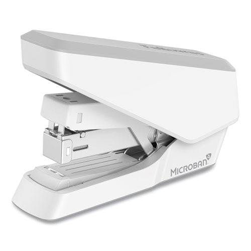 Image of Fellowes® 5014301 LX860 EasyPress Half Strip Stapler with Antimicrobial Protection, 40 Sheet Capacity, Gray/White