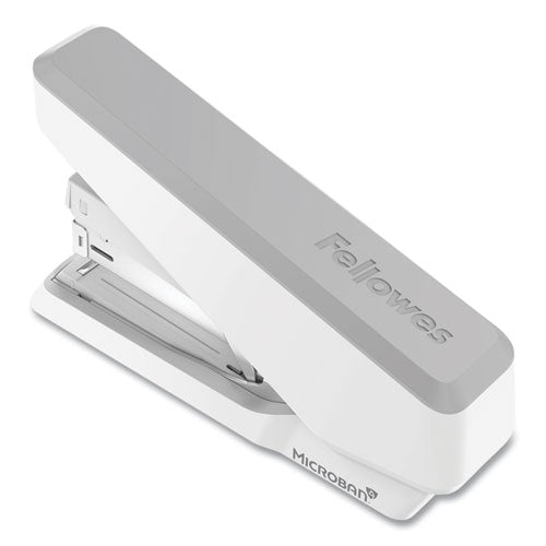 Image of Fellowes® 5014501 LX870 EasyPress Stapler with Antimicrobial Protection, 40-Sheet Capacity, Gray/White