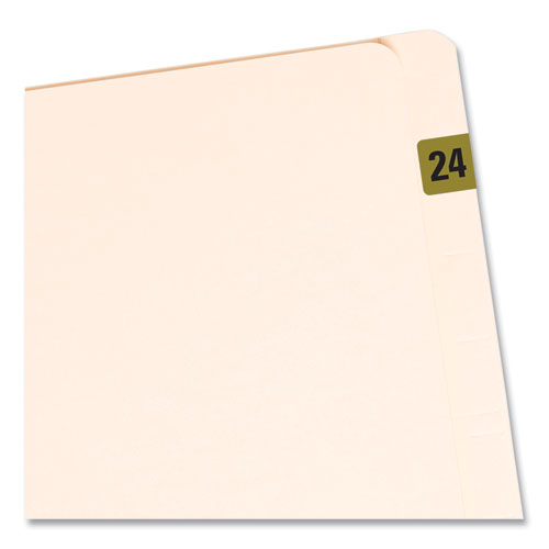 Image of Smead 68324 Yearly End Tab File Folder Labels, 2024, Gold, 500/Roll