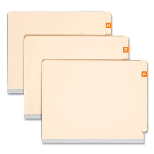Image of Smead 67924 Yearly End Tab File Folder Labels, 24, 0.5 x 1, Orange, 25/Sheet, 10 Sheets/Pack