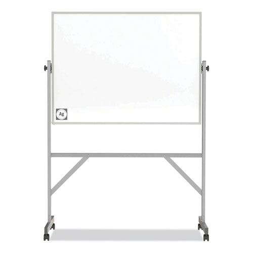 Image of Ghent ARM4M434 Reversible Magnetic Hygienic Porcelain Whiteboard with Aluminum Frame, 48" x 36", White Surface, Satin Aluminum Frame