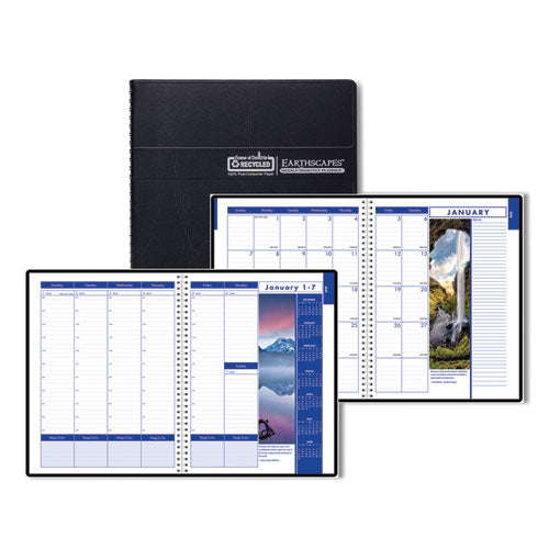 Image of House of Doolittle 273-02 Earthscapes Recycled Weekly/Monthly Appointment Book, Landscape Photos, 11 x 8.5, Black Soft Cover, 12-Month (Jan-Dec): 2026