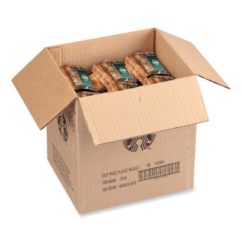Image of Starbucks® SBK12540222CT Whole Bean Coffee, Decaffeinated, Pike Place, 1 lb, Bag, 6/Carton